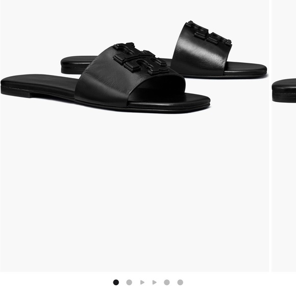 Tory Burch Double Stack Logo Slide Leather Sandals in black - Picture 6 of 6